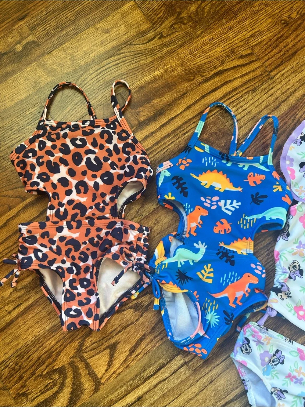 12 Months Girls Swimwear Bundle Leopard Dinosaur Minnie Mouse